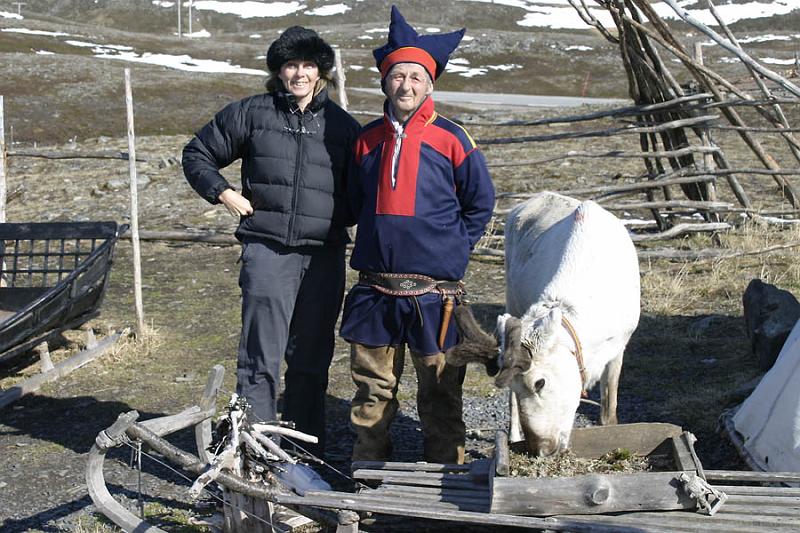 IMG_0607 Adele, a Lapp, and his reindeer.