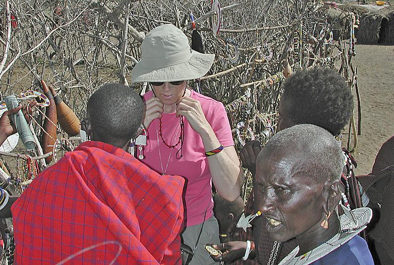 DSCN2237 Adele in her element - dickering for some handmade jewelry.